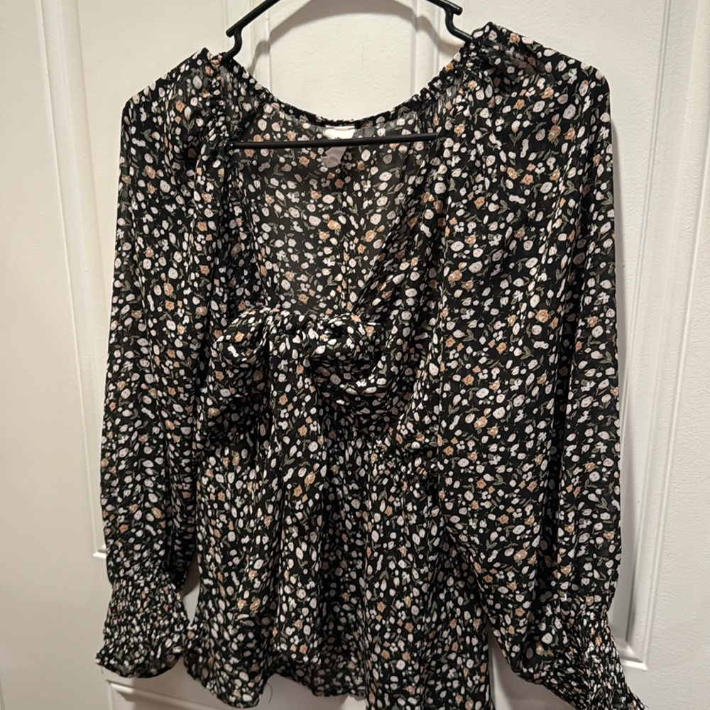 Floral long sleeve blouse top